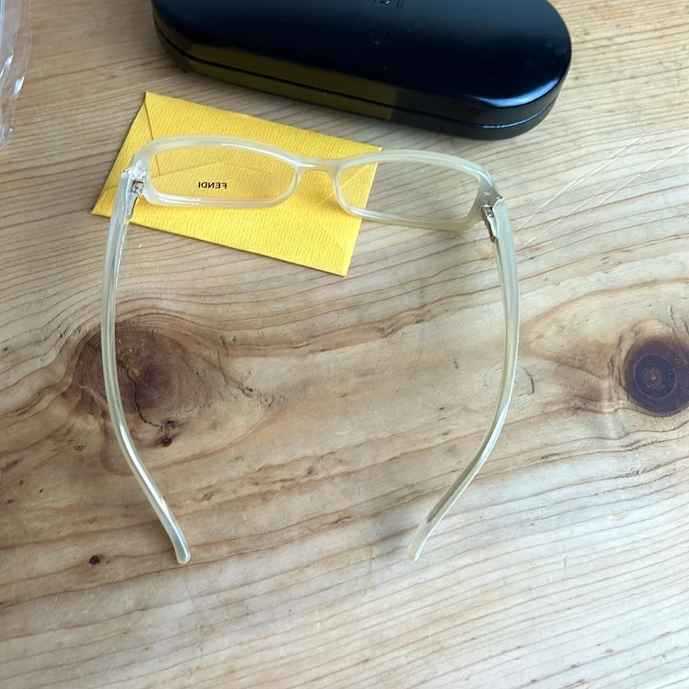 Fendi Translucent Yellow/Tan Cat-Eye Glasses